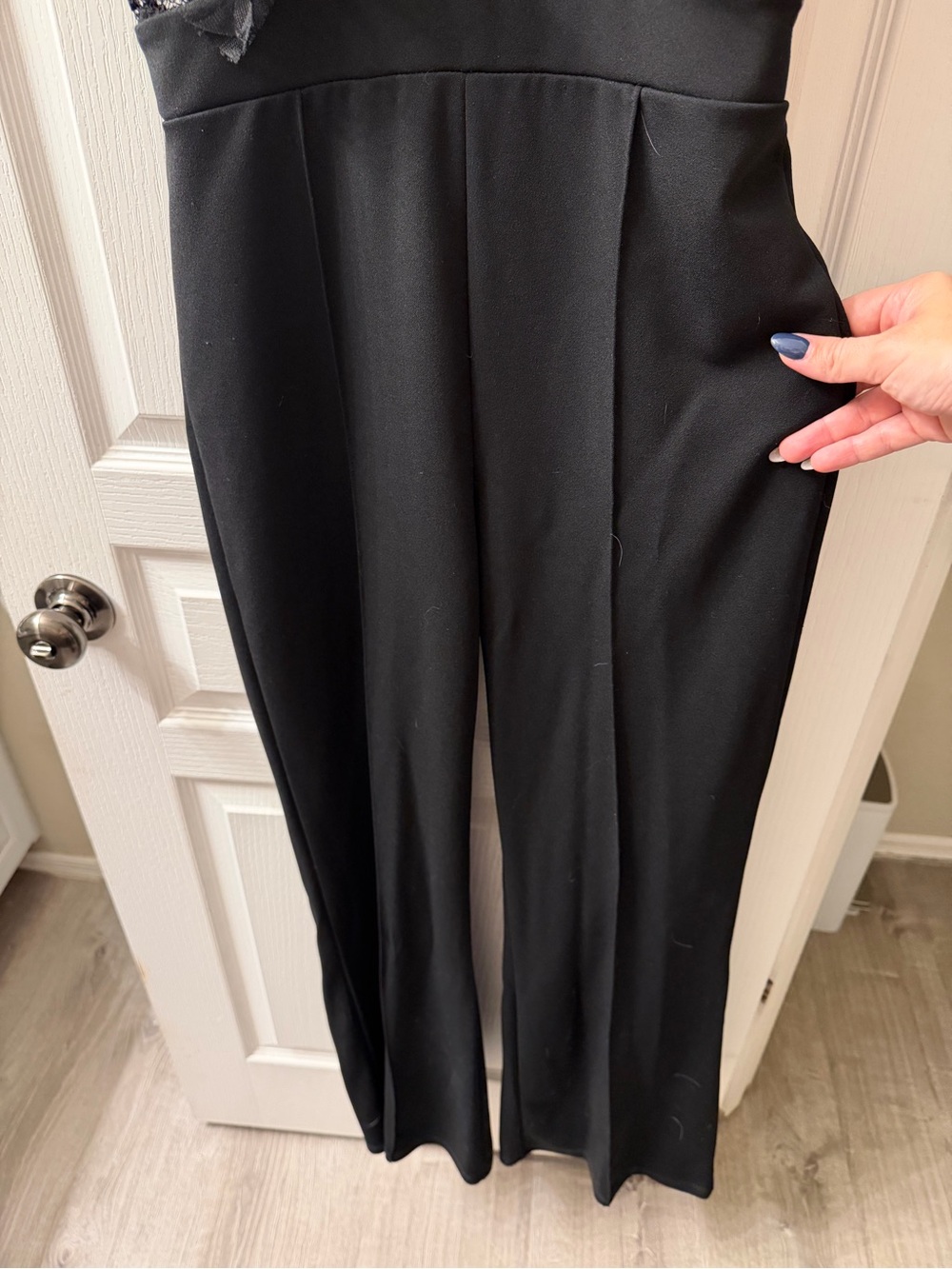 Revamped Black Lace Midi Jumpsuit with Ruffle Accents - Picture 3 of 4